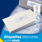 Universele etiketten, 38 x 21,2 mm, wit, rechthoekig