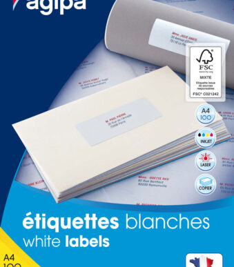 Universele etiketten, 38 x 21,2 mm, wit, rechthoekig