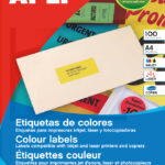APLI etiketten, 70 x 31 mm, 100 vel A4, permanent, geel