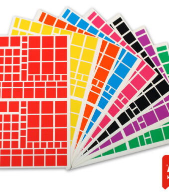 APLI kinder-stickers 'vierkant', op vellen, grootverpakking