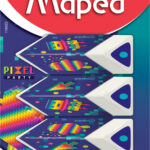 Maped kunststof-vlakgum Pyramide PIXEL PARTY, 3 stuks op blister