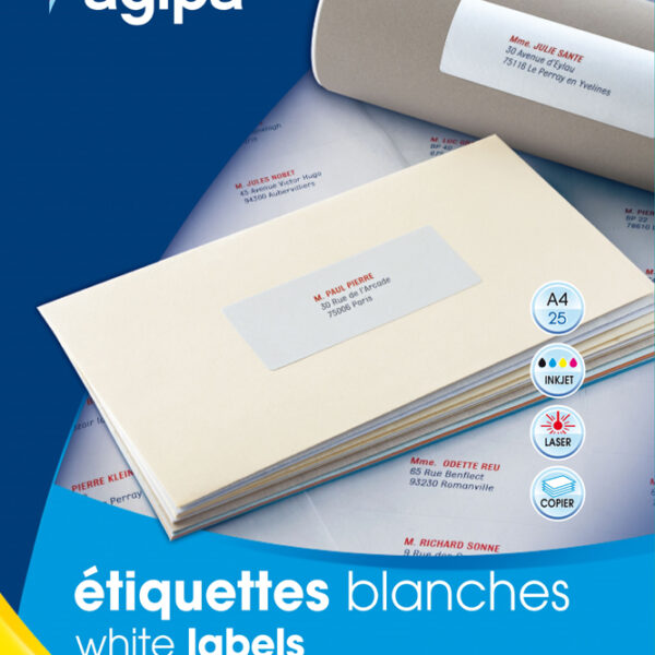 Universele etiketten - klein formaat, 50 x 20 mm, wit