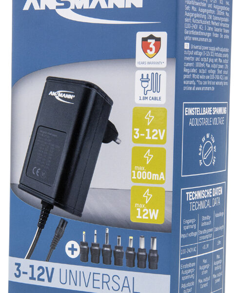 Ansmann universele stekkervoeding, 12 W / 3-12 V