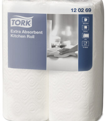 Tork keukenrol, extra absorberend, 2-lags, wit