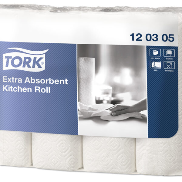Tork keukenpapier, extra absorberend, drieveldig, wit