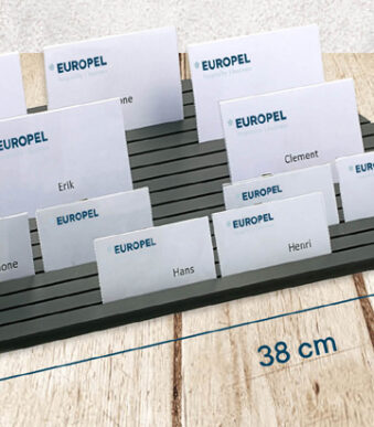 EUROPEL uitdeelplateau voor badges, e.d., kunststof, zwart