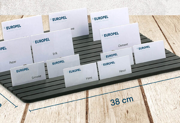 EUROPEL uitdeelplateau voor badges, e.d., kunststof, zwart