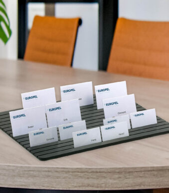 EUROPEL uitdeelplateau voor badges, e.d., kunststof, zwart