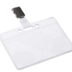 EUROPEL badge, boven open, met clip, 60 x 90 mm