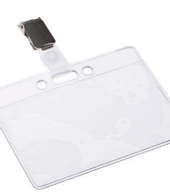 EUROPEL badge, boven open, met clip, 60 x 90 mm