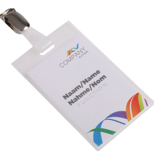 EUROPEL badge-/ pashouder, gesloten, met clip, 60 x 90 mm