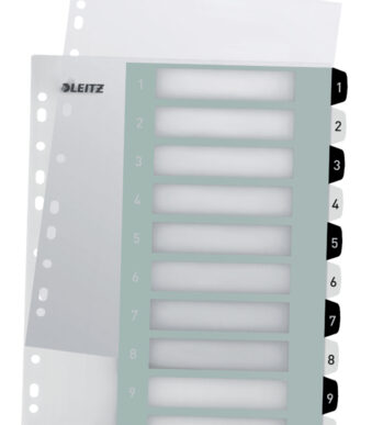 LEITZ kunststof tabbladen WOW, cijfers, A4 extra breed, 1-10