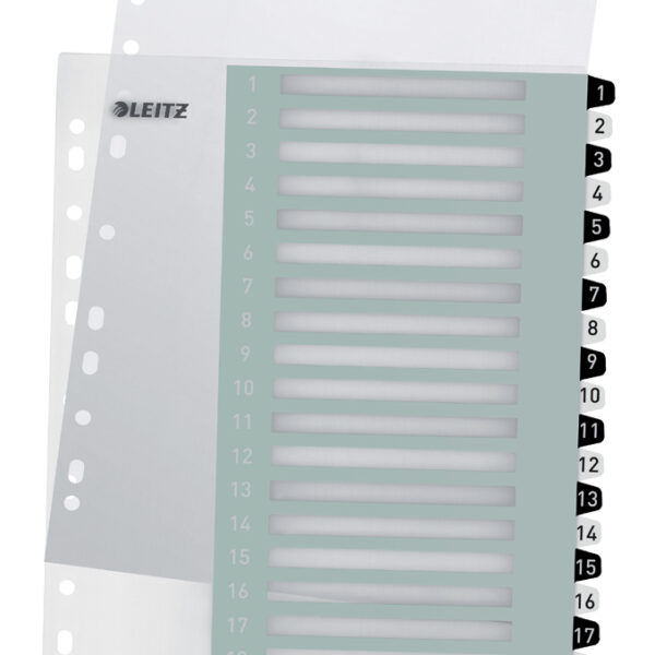 LEITZ kunststof tabbladen WOW, cijfers, A4 extra breed, 1-20