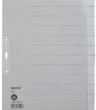 LEITZ kraftpapier-tabbladen, blanco, A4 overbreed, 12-delig
