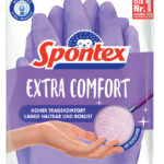 Spontex Latex-handschoen Extra Comfort, maat M, lila