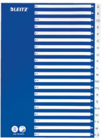 LEITZ kunststof tabbladen, A-Z, A4, 21-delig, PP, wit