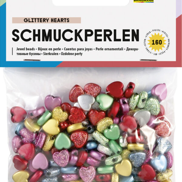 Kraaltjes 'Glitterende Hartjes', glad/geperst