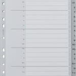 LEITZ kunststof tabbladen, A-Z, A4 overbreed, 20-delig