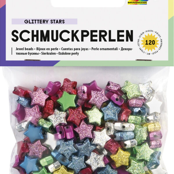 Glinsterende Sterren Kralen, glad/geperst