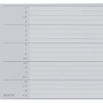 LEITZ kunststof tabbladen, A-Z, overbreed, halve hoogte