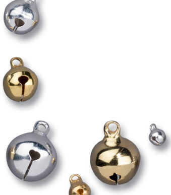 Metalen belletjes, 3 maten geassorteerd, goud en zilver