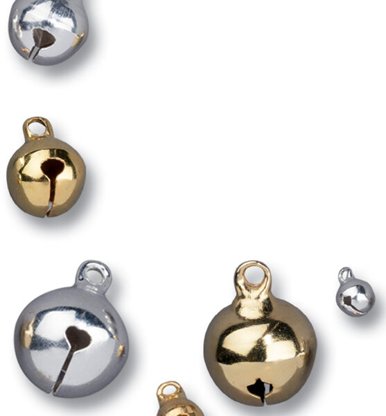 Metalen belletjes, 3 maten geassorteerd, goud en zilver