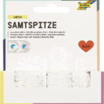 Zelfklevende fluwelen kantversiering, wit