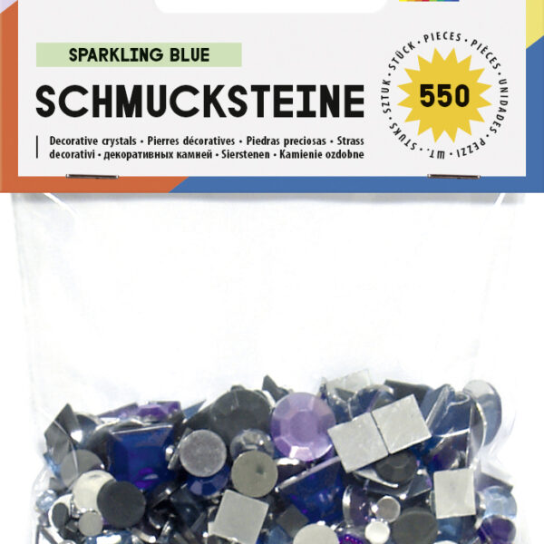 Acryl decoratiestenen 'Blauwe glinstering'