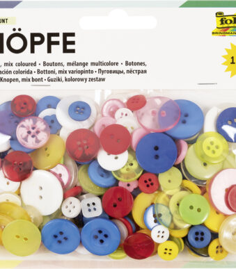 Gekleurd knopenassortiment, 100 gram.