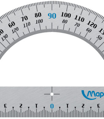 Maped halve cirkel-gradenboog 180 graden, van aluminium, 120 mm