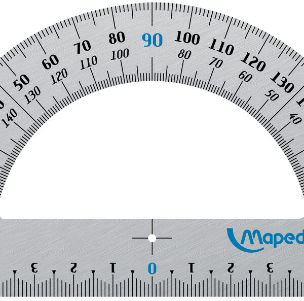 Maped halve cirkel-gradenboog 180 graden, van aluminium, 120 mm