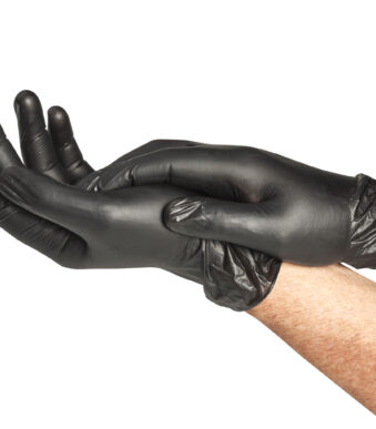 Spontex Vinyl-handschoen Extra Black, maat L, zwart