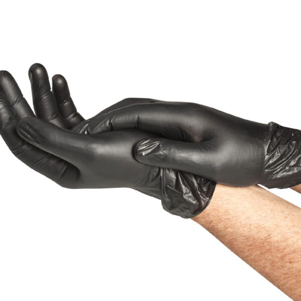 Spontex Vinyl-handschoen Extra Black, maat L, zwart