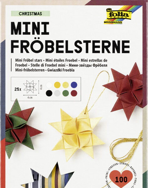 Vouwpapierstroken voor kerststerren, kerstkleurig.