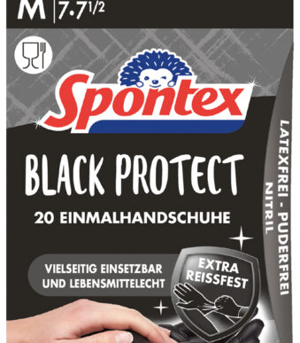 Spontex Nitril-handschoen Black Protect, maat M, zwart