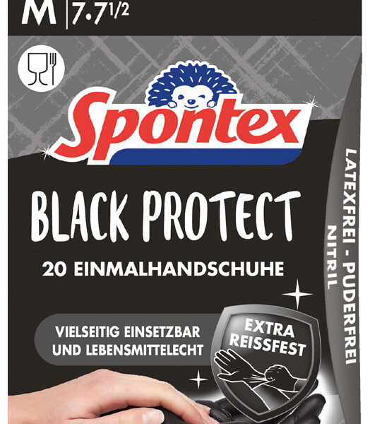 Spontex Nitril-handschoen Black Protect, maat M, zwart