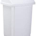 plast team afvalbak met swingdeksel, 25 liter, wit