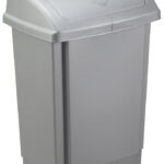 plast team afvalbak met swingdeksel, 15 liter, zilver