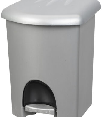 plast team cosmetica-pedaalemmer, 6 liter, zilver