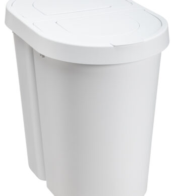 Kunststof duo-afvalbak Seattle, 2 x 25 liter, wit