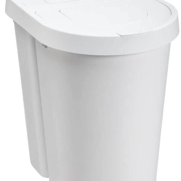 Kunststof duo-afvalbak Seattle, 2 x 25 liter, wit