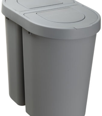plast team afvalscheider SEATTLE DUO, 2 x 25 liter, zilver