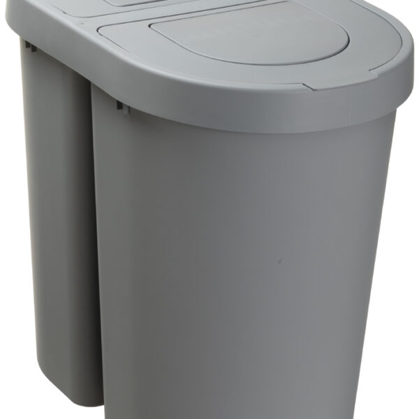 plast team afvalscheider SEATTLE DUO, 2 x 25 liter, zilver