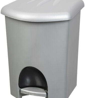 plast team pedaalemmer, 16 liter, zilver