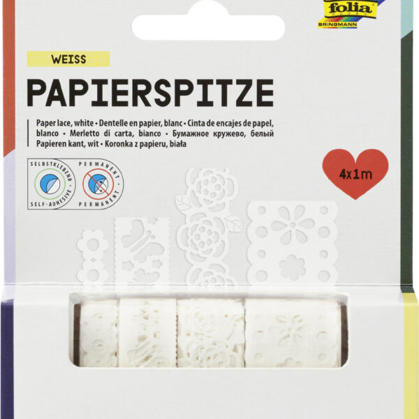 Zelfklevende papieren randafwerking 'Creative', wit