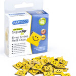RAPESCO paperclips Supaclip 40, geel, Smiley-motief, 100 st.