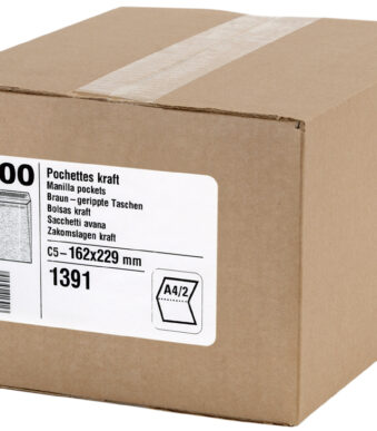 GPV akte-envelop, C5, 90 g/m2, 16,2 x 22,9 cm, bruin, zelfklevend, 500 st.