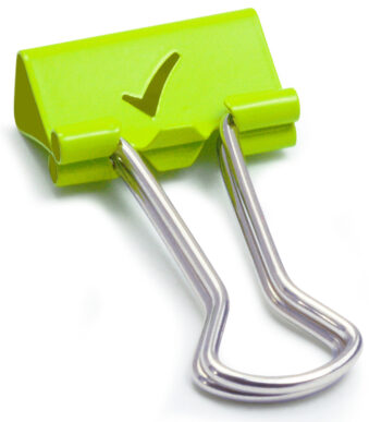 RAPESCO Foldback-papierklem/brievenklem, (B)19 mm, groen, Vinkje, 80 st.