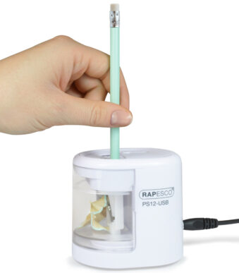 RAPESCO electrische dubbele puntenslijper PS12-USB, wit