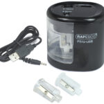 RAPESCO electrische dubbele puntenslijper PS12-USB, zwart